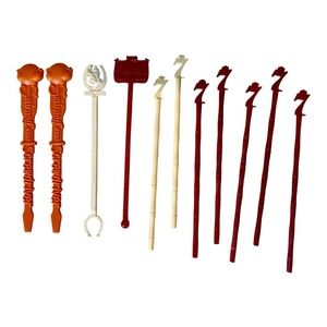 Lot of 11 Vintage 1970s Seagram's Smirnoff Hunter-Wilson Cocktail Swizzle Stick